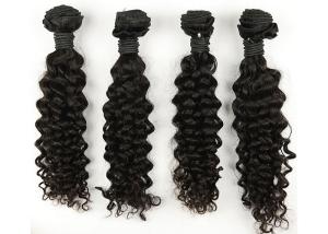 Quality 32 Inch AAAAA Virgin Malaysian Curly Hair Weave , Long Hair Extensions wholesale