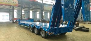 Quality Customization 3 Axle Low Bed Loader 50 60 80 Ton Gooseneck Lowboy Semi Truck Trailer wholesale