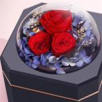 Rose 2 Layer Drawer Jewelry Box , 1200g Clear Window Wedding Ring Case ALLICO