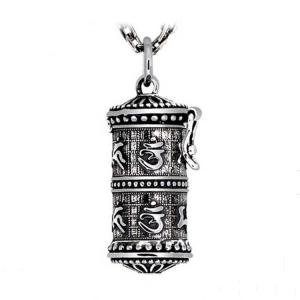 Quality 925 Silver Retro The Six Syllable Mantra Kwu Box Pendant Necklace for Women Men(SY11119) wholesale