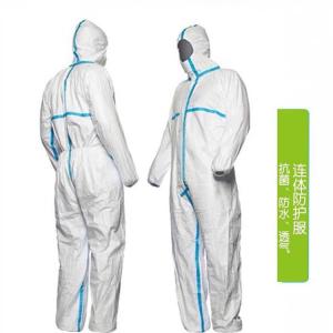 Quality Anti Static Disposable Protective Coverall , Disposable Plastic Coveralls Penetration Resistance wholesale