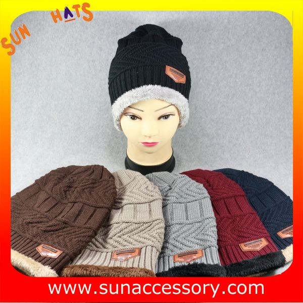 AK17018 Sun Accessory advertising winter knitted beanie hats for mens,Logo can be added