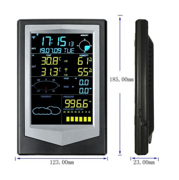 Cheap Wireless Sensor LCD Display Color Weather Forecast Station For Indoor And Outdoor for sale