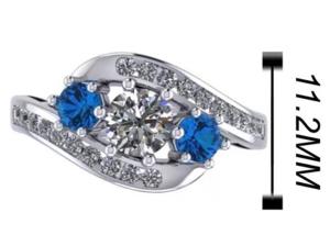 Quality 0.8 Carat Natural Blue Topaz Ring Prong Setting Type for Engagement wholesale