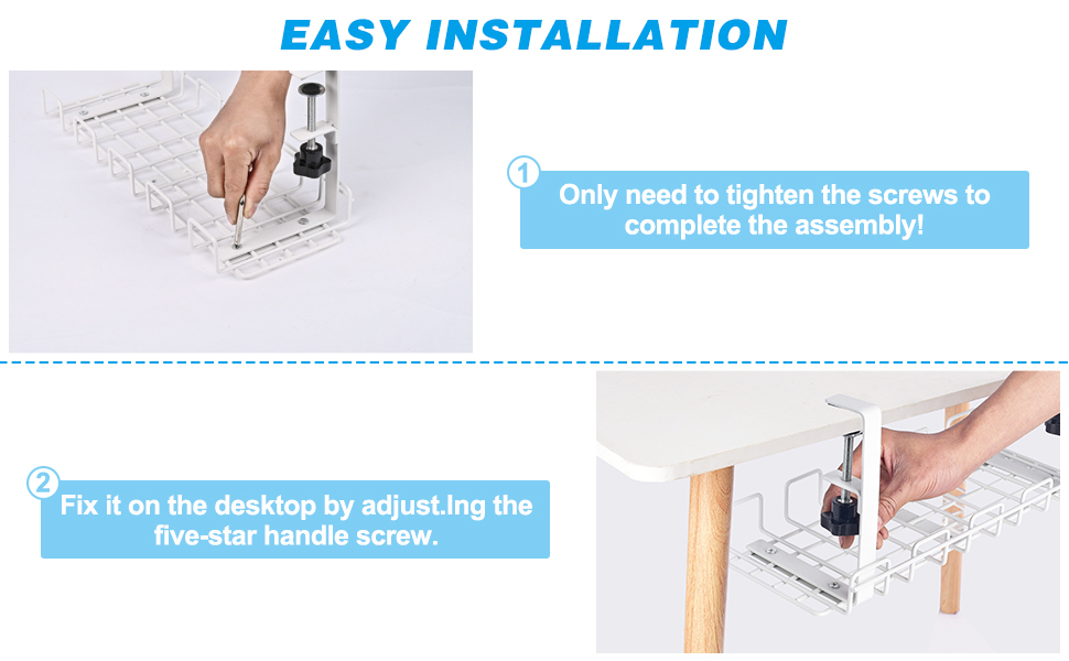 Wire Type Net Design Under Desk Cable Organizer for Cable Management