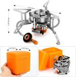 6800W Windproof Camp Stove Camping Gas Stove with Fuel Canister Adapter, Piezo