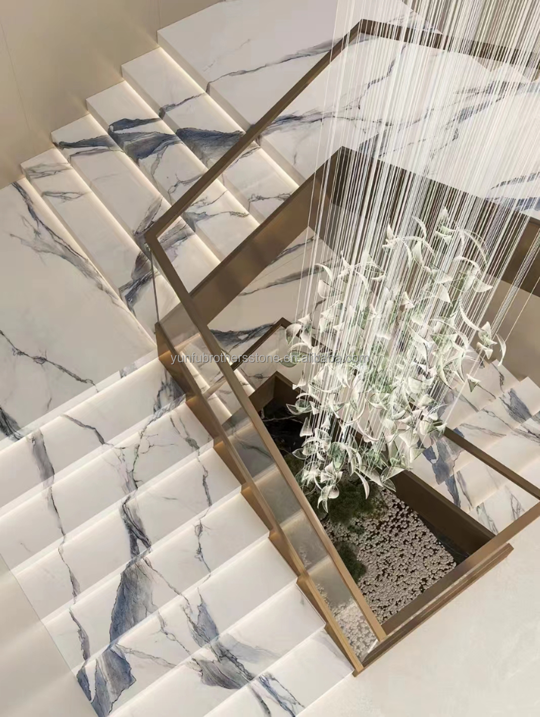 Artificial Stone Stair Material Modern Design Luxury Indoor Non Slip Floor Tiles