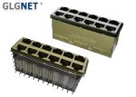 Through Hole Stacked RJ45 Connectors EMI Gasket Light Pipes10G Gigabit Ethernet
