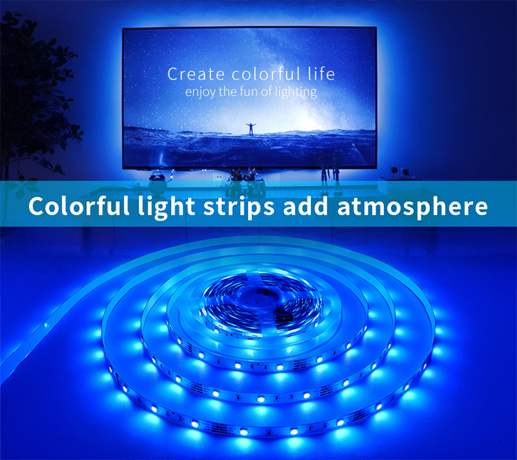 5V RGB SMD 5050 LED Strip Light Set With 3 Keys Remote Control Support Dimmer IP20