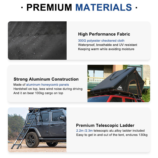 Truck And Pickup Compatible Grade Clamshell Aluminium Roof Tent 2 Person Car Tents Camping Outdoor Roof Top