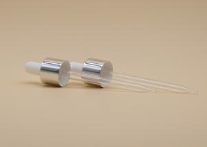 Quality 18 / 410 Large Glass Dropper Transparent Pipette Silver Collar For Fluid Delivery wholesale
