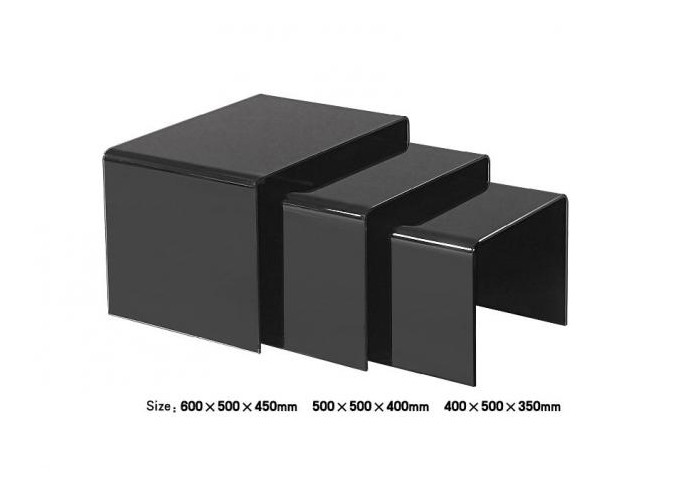 3 Layers Black Mobile Nesting Display Tables Simple StyleHigh Grade For Showroom