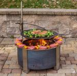 Smokeless Cylindrical Corten Steel Barbecue Fire Bowl