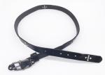 Crystal Flower Dressy Rhinestone Belts With Dark Nickel Zinc Alloy Buckle