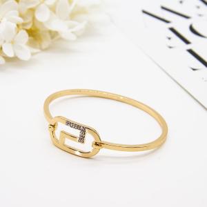 Quality Alloy Gold Zircon Bracelet 62mm Inner Diameter Round Hoop For Gift Party wholesale