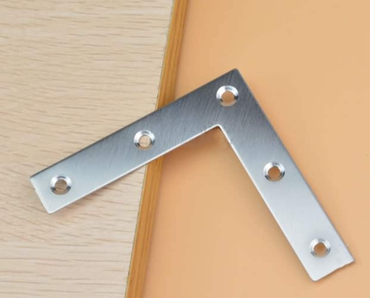 White Finish Stainless Steel Flat Corner Bracket for Repair Joist Plate Connector
