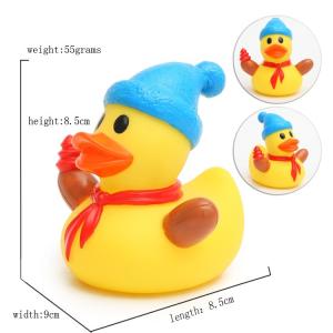 Quality Eco - Friendly Children Toy Collectible Rubber Ducks Christmas Ornament 7cm Height wholesale