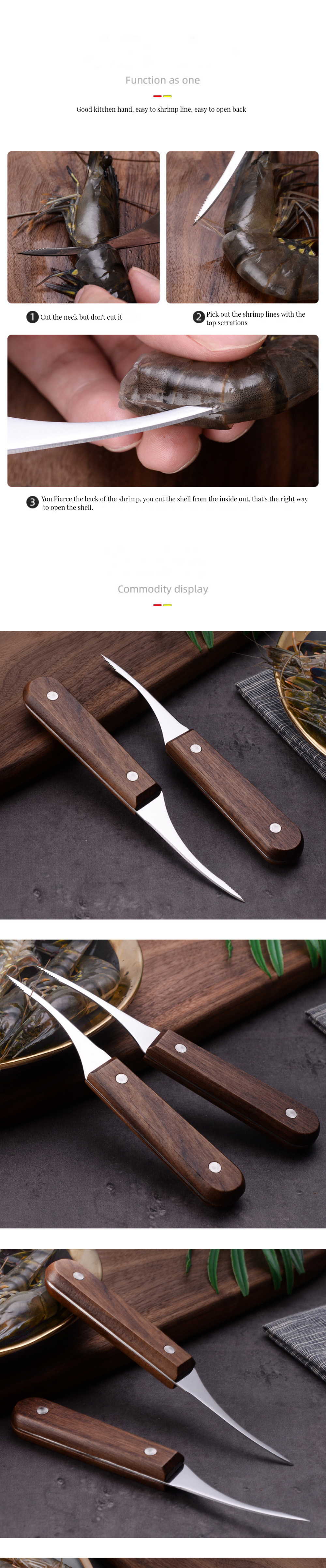 Effortless Seafood Preparation with Stainless Steel Shrimp Peeler and Fish Belly Knife