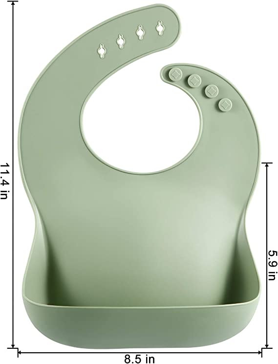Waterproof Soft Silicone Dinnerware Set Bib Adjustable BPA Free