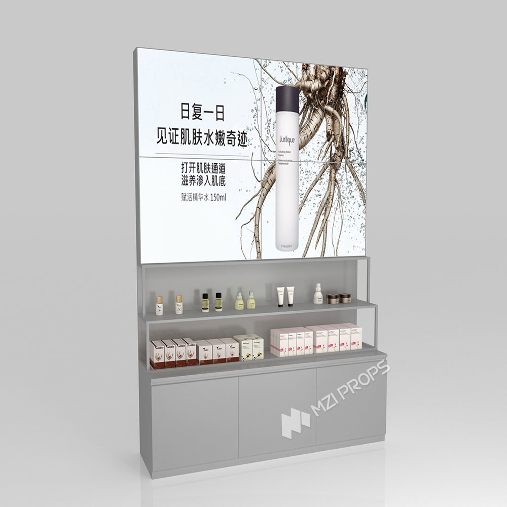 GDR09-YB04 Retail Display Counter with Gray Edging Strip and Space Optimization for Department Stores