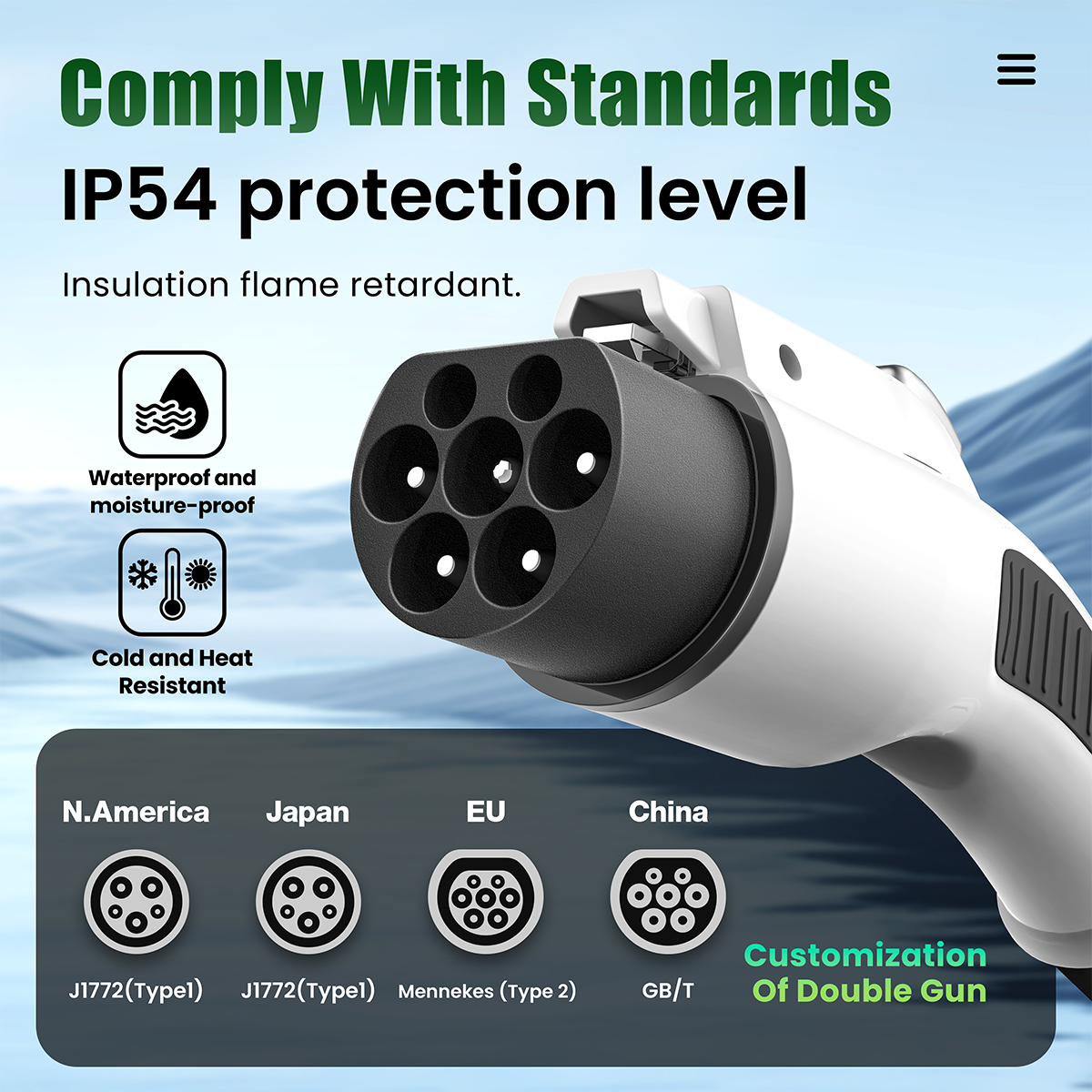 IP 65 Level MAXPOWER OCPP CCS2 22kw Wall Mounted EVSE AC Commercial EV Charger with LAN Network Connection