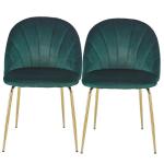 2pc Green Upholstered Dining Room Chairs 220lbs Weight Capacity