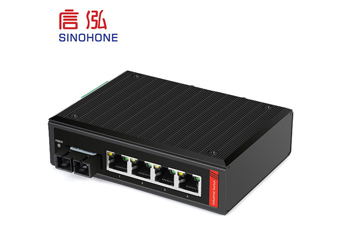Outdoor Security System Utp And Sc Connector 4 Ports Industrial Poe Switch