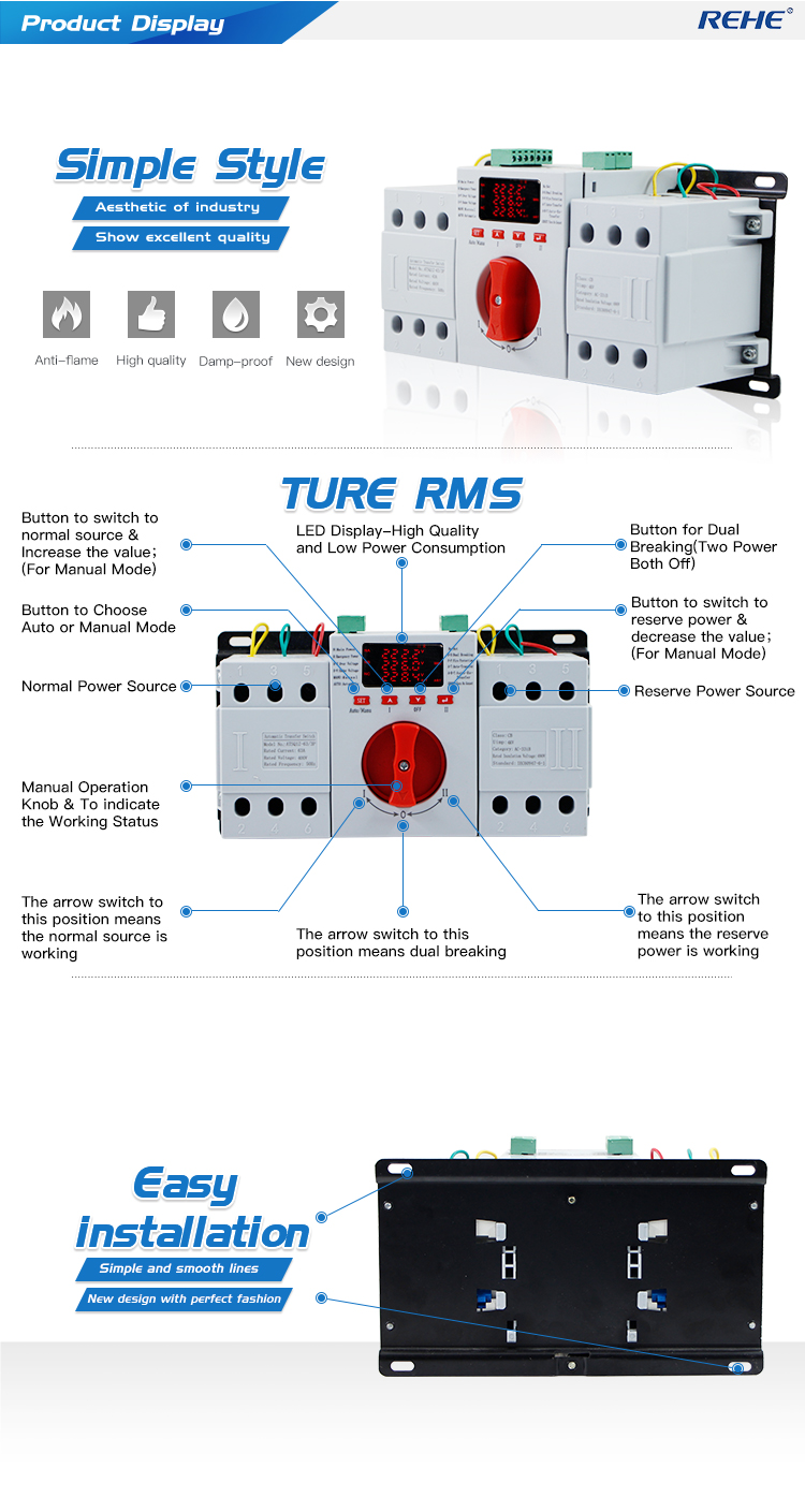 Q1 Class CB Dual Power Automatic Transfer Switch(ATS)
