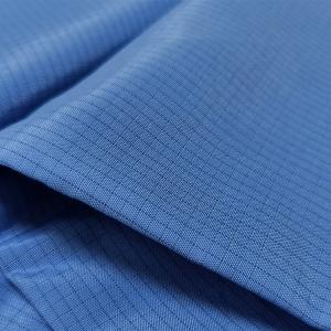 China Blue 65% Polyester 32% Cotton 2% Carbon Fiber ESD Fabric Black 4mm Grid Conductive Wire Red Anti Static TC Fabric on sale