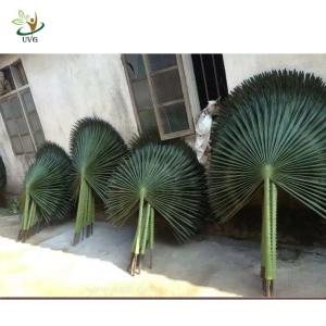 Quality UVG material uv fake palm fronds in silk leaves for outdoor watertown landscaping PTR042 wholesale