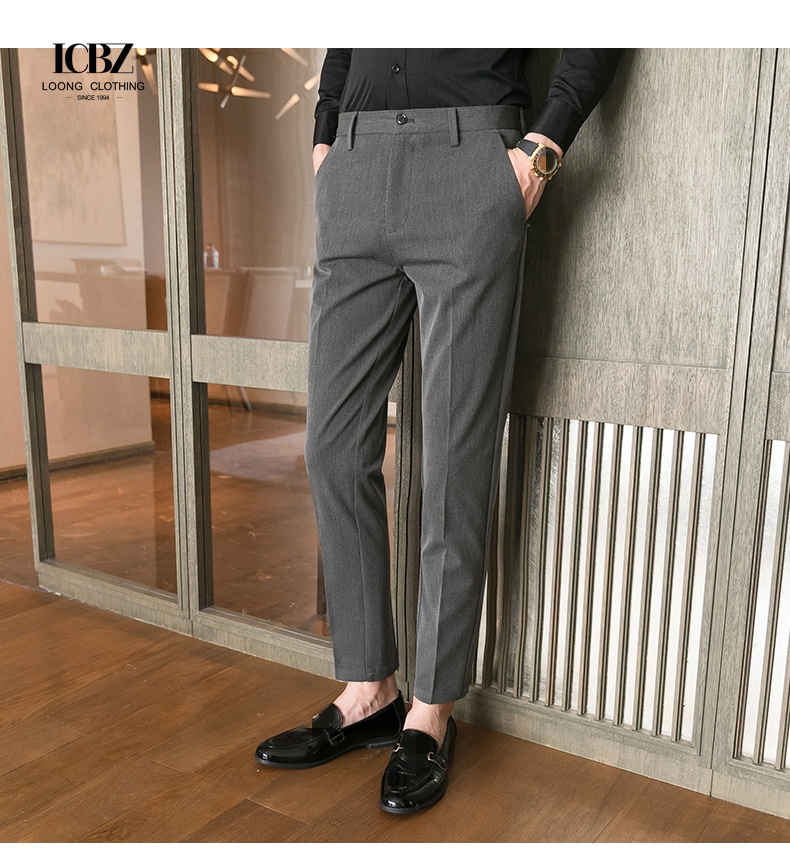 Solid Color Business Casual Wear Formal Suit Pants Formal Plus Size Men's Pants Trousers