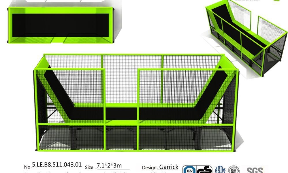 14M2 Chinese Family Small Children's Entertainment Trampoline/Made in China Cheap Rectangle Trampoline With Enclosure