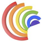 4.5cm Wooden Blocks Toys Arched Stacking Rainbow Blocks