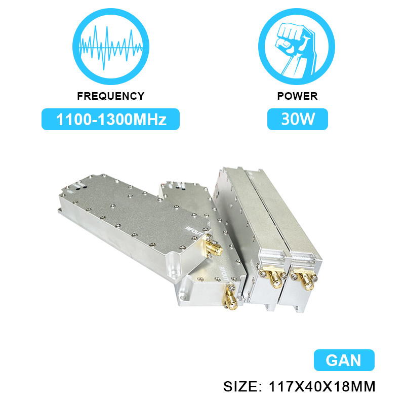30W 1.1G GaN PA RF Power Amplifier Anti Drone Module C-Uas Solution Fpv Uav Jamming System Signal Blocking Device 1100-1300MHz With GAN And Isolation