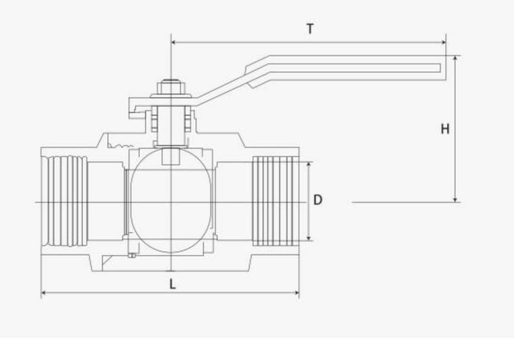 304 Stainless Steel Full Bore Internal Thread 2 Pieces Ball Valve