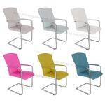 Polyurethane PU Upholstered Stainless Dining Chair Livingroom Chair Leisure