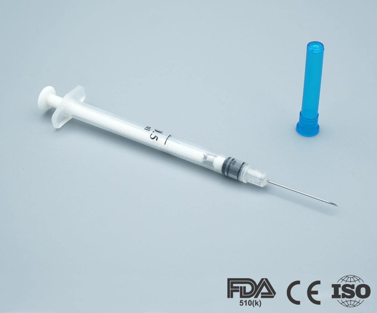 CE FDA510K ISO Fixed Dose Immunization 0.5 Ml Ad Syringe With Needle 0.1ml
