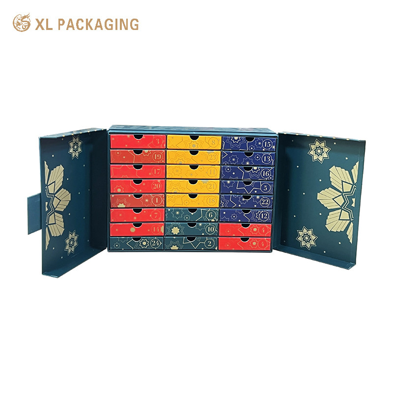 24 Drawer Advent Calendar Packaging Box Tea Hot Coffee Chocolate Bag Advent Calendar