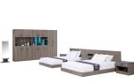 Melamine Laminated Hotel Contract Furniture , Apartment Bedroom Sets