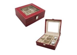 Quality Vintage Printed Luxury Wooden Jewelry Box Case With Glass Top Recyclable wholesale