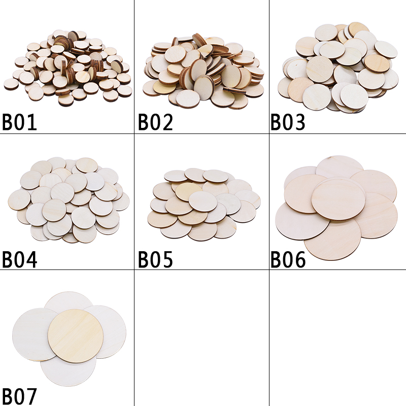 Blank Painting 10cm Unfinished Wood Crafts Pine Wood Discs