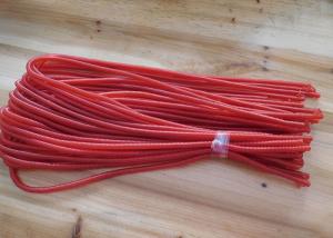 Quality Plastic Safety Red Spiral Lanyard Ropes Red PU Covered Stainless Steel Wire Inside wholesale
