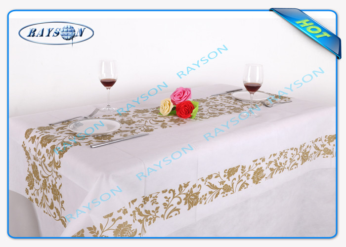Disposable Non Woven Tablecloth / Restaurant Pantone Matched Table Cloth