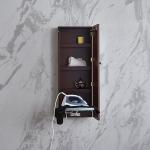 NC Painted 3mm Mirror Brown Wooden Built In Wall Ironing Board