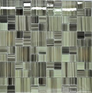 Quality Grey green puzzel glass kitchen tiles wholesale