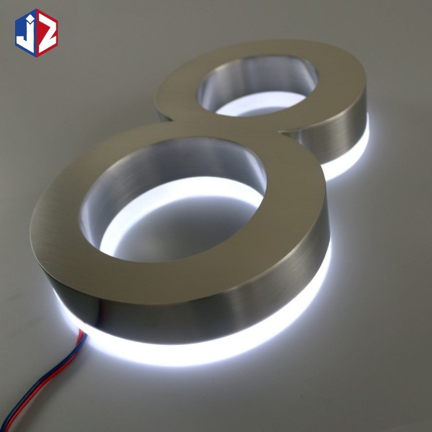 Wall Mounted LED Backlit Sign Board Stainless Steel LED Channel Letters Sign