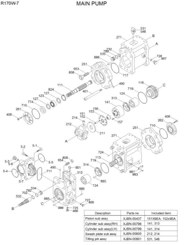 31N5-15010 K5V80DTP Hyundai Hydraulic Pump For R170W-7 Wheel Excavator