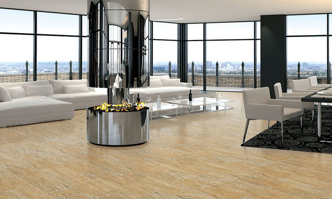 Non Slip Rustic 3d Digital Wood Look Floor Tile , Wood Ceramic Tile Floor