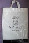 Custom Printed Plastic Bags with Handles For Cosmetics , White / Black