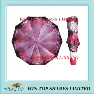 Quality Auto Open and Close Printed Satin Ladies Umbrella wholesale